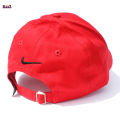 Black Embroidery logo Red Cotton Curved Cap For Men. 