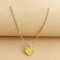 Pendant Necklace A-Z Initial Letter Heart Shape Jewelry Simple Bright Luster Necklace for Birthday. 