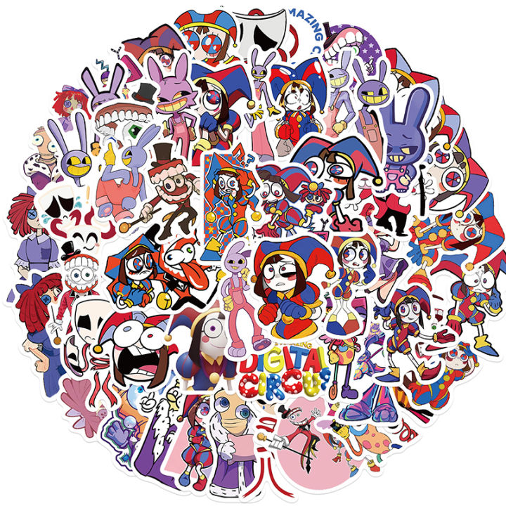 56pcs%20DIY%20Waterproof%20Sticker%C2%A0Funny%20Cartoon%20The%20Amazing%20Digital%20Circus%20Stickers%20brave%20-%20Image%204