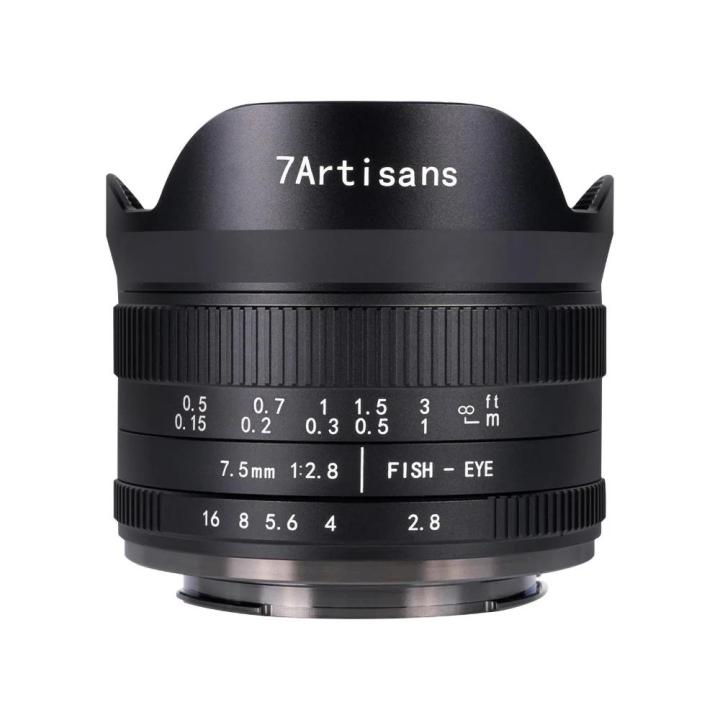 7 artisans 7artisans 7.5mm F2.8 II Fisheye Lens Ultra Wide-Angle for Sony E For Canon EOS-M Fuji XF Nikon Z Micro M4/3 mount