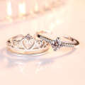 Jewelry Simple Crown Inlaid Personalized Fashion Qixi Couple Ring.