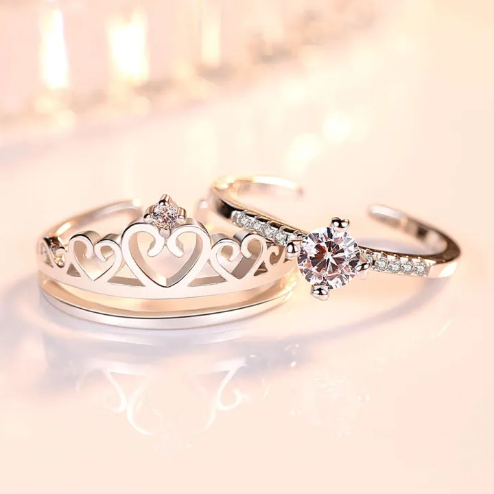 Jewelry%20Simple%20Crown%20Inlaid%20Personalized%20Fashion%20Qixi%20Couple%20Ring%20-%20Image%203
