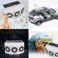 Solar Powered Car Ventilator,Solar Car Front/Rear Window Fan Exhaust Fan,Car Radiator,Eliminate Peculiar Smell White.