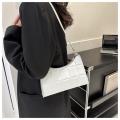 Black/White Shoulder bag High-quality PU Underarm bag Solid color bag for Fashion show Daily wear Office use Shopping Travel.