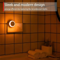 Smart Auto On/Off Sensor Nightlight Round EU Plug in Wall Night Lamp Bathroom Home Kitchen Hallway Staireway Bedroom Nightlight.