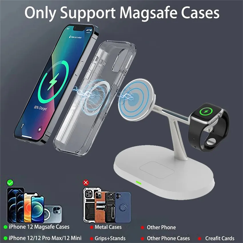 in 30W Magnetic Wireless Charger Stand For iPhone 15 14 13 12