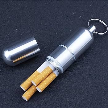 Mini Box Cigarete Case Holder Capsule Portable Aluminum Alloy Waterproof Round Pocket Lighter