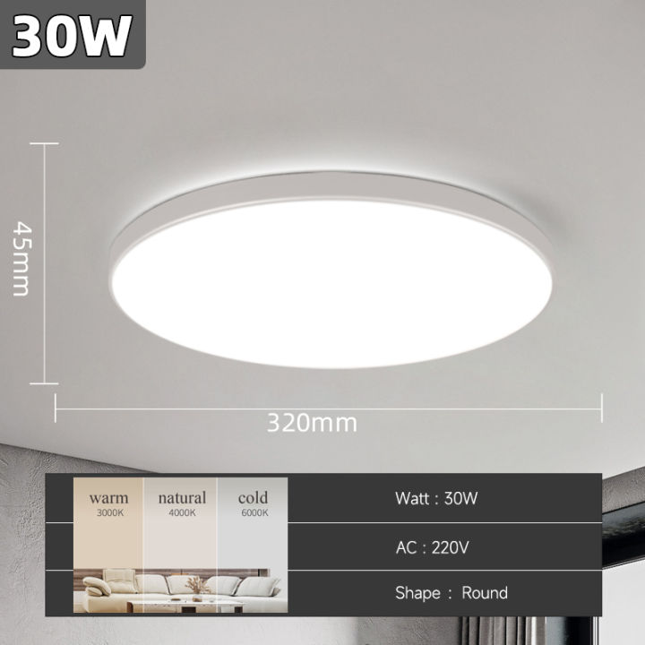Ready Stock Led Ceiling Lights Modern Ceiling Lamps 220V Lighting Fixture 18W 30W 40W Surface Mounted Panel Lights For Home Living Room