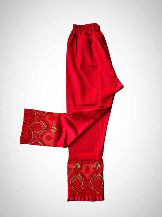 China Silk Bottom Gateful Design C-Kat Salwar Pyjama Pants for Woman.