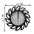 New Elegant Floral Leaf Pattern Wall Clock with AA Battery - Noise Free Quartz Movement for Home Office. 