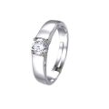 New Six Claw Diamond Forever Endless Love Heart Zircon Ring Wedding Rings Set Couple Engagement Silver Adjustable Ring.