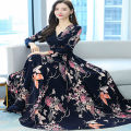 New Women Attractive Long Gown Dress Kurti Digital Print Maxi Dress Long Sleeve One Piece Long Kurti For Girls. 