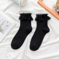 Lolita Style Japanese Kawaii Cute Socks Women Lovely Summer Lace Mesh Short Socks High Quality Solid Color Black White Socks. 