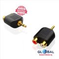 3.5 mm Male to 2 RCA Female Audio Adapter (1pcs) for Computer Speaker Earphone Headphone. 