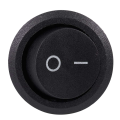 15Pcs SPST Black Button On/Off Round Rocker Switch AC 6A/250V 10A/125V.