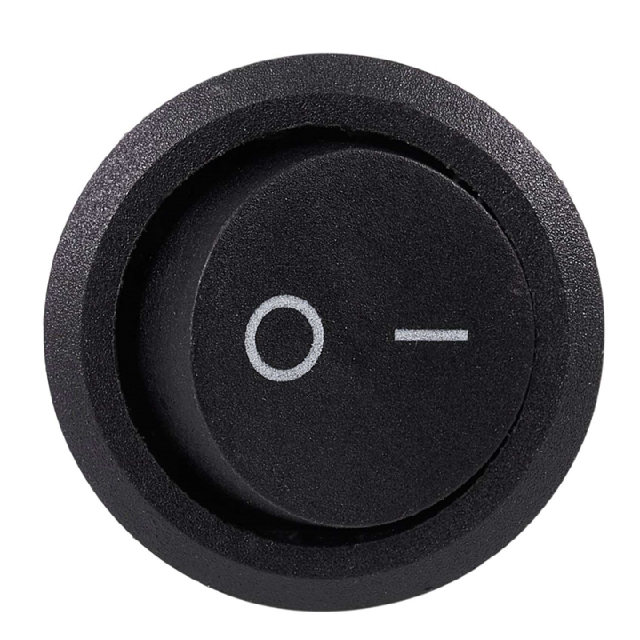 15Pcs SPST Black Button On/Off Round Rocker Switch AC 6A/250V 10A/125V