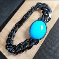 Salman Khan Being Human Jewellery Inspired Steel Blue Bracelet for Men and Boys. 