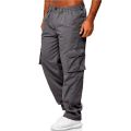 New Men Cargo Pants Summer Button Zipper Stretch Waist Loose Trousers Casual Multi-Pocket Straight Pants Sports Outdoor Wearing.