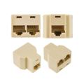 RJ45 Ethernet LAN Network Y Splitter 2 Way Adapter 3 Ports Coupler Connector NEW.