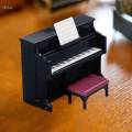 Dollhouse Piano with Stool Set for 1/12 Dollhouse Room Box Room. 