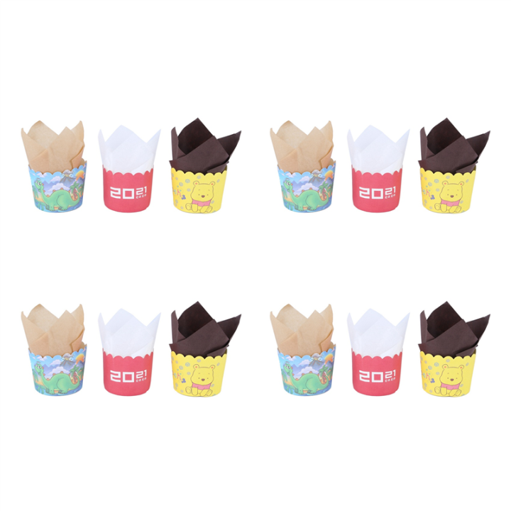 800Pcs Tulip Cupcake Baking Cups, Muffin Baking Liners Holders, Rustic Cupcake Wrapper, Brown, White and Nature Color