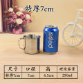 Thickened Stainless Steel Cup with Lid Metal Tea Jar Kindergarten Children's Small Water Cup with Handle Household Drinking. 