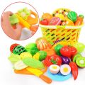 Role Play Educational Gift Baby Toy Pretend Play Food Set Fruits Vegetable Kitchen Playset for Kid's Gift Assembly Game. 