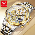 Olevs 9947 Top Luxury Brand Chronograph Stainless Steel Wristwatch For Men - Watch. 