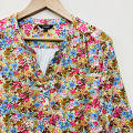 Ladies Three Quarter Sleeve Soft Floral Casual Tops With Knitted Bottom From Levin. 