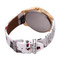 Trendy Women rhinestone Eiffel Tower PU leather quartz Watch.
