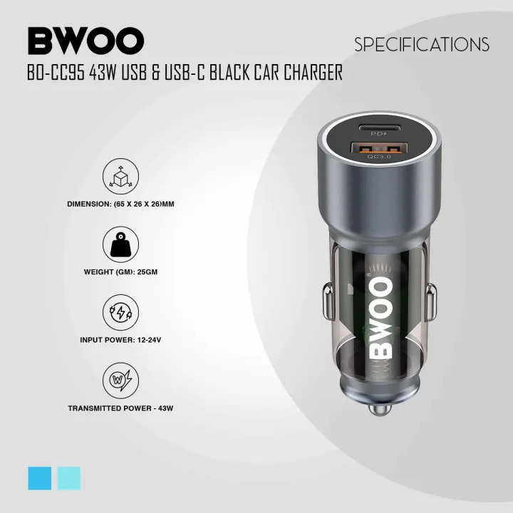BWOO%20BO-CC95%2043W%20USB%20&%20USB-C%20Black%20Car%20Charger%20Dual%20Smart%20Chips,%20PD,%20and%20QC%20Fast%20Charging%20-%20Image%204