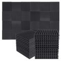 BRADOO- 50Pcs Acoustic Soundproof Foam Sound Absorbing Panels Sound Insulation Panels Wedge for Studio Walls Ceiling,1X12X12Inch. 