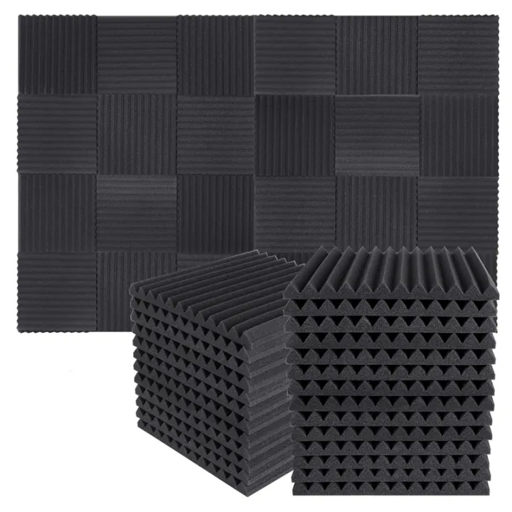 BRADOO-%2050Pcs%20Acoustic%20Soundproof%20Foam%20Sound%20Absorbing%20Panels%20Sound%20Insulation%20Panels%20Wedge%20for%20Studio%20Walls%20Ceiling,1X12X12Inch%20-%20Image%204
