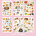 6 Sheets Cute Cartoon Series Waterproof PVC Stickers Transparent Kawaii Album Diary Journal Decorative Crafts Scrapbooking DIY Sticker Gift. 