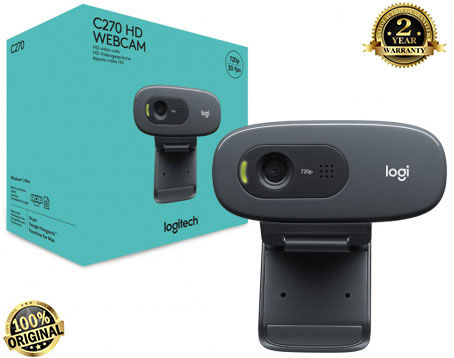 Logitech C270 HD Webcam, HD 720p/30Fps, Widescreen HD Video Calling, HD Light Correction, Noise Reduction MICPC/Laptop/Tablet-Black - Cc Camera