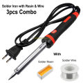 Soldering Iron Combo 3pcs Pack (Soldering Iron 60 Watt, Soldering Wire lead, Rosin)- Tatal Soldering iron 220V 60 watt Stander Quality Soldering iron Combo Pack. 