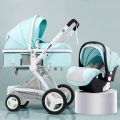 Belecoo Baby Stroller 2 in 1/3 in 1 High Landscape Pushchair Reclining Baby Carriage Foldable Pushchair Cradle Puchair.