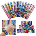 12pcs one set Sonic The Hedgehog Wrist Strap Clap Ring Slap Bracelets Kids Snapping Rings Toy Party Children's Birthday gift.
