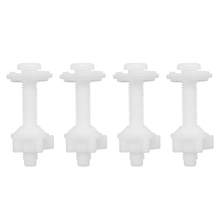 4PCS Toilet Seat Hinge Bolt Screws with Plastic Nuts and Washers