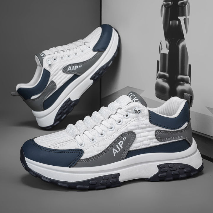 Men's Shoes Autumn New Student Thick Bottom White Slip-on Casual Sports Korean Style Forrest Gump Dad Shoes