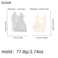 Cement Plaster Couple Ornament Mould Decorative Silicone DIY Craft Wedding Decor Molds Proposal Candlestick Mold for Wedding.
