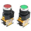 2pcs 22mm Mount 10A 380V DPST Red Green Momentary Push Button Switch.