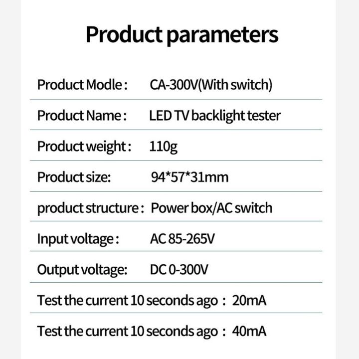 CA-300V%20Portable%20LED%20Lamp%20Beads%20Light%20Bar%20TV%20Backlight%20Tester%20LED%20Strips%20Beads%20Lamp%20Board%20Test%20Tool%20Capacitance%20Diode%20Voltage%20Testing%20with%20Switch%20-%20Image%203