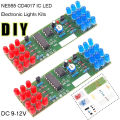 NE555 CD4017 IC LED Electronic Lights Kits Red Blue Dual-Color DIY Kit Strobe Electronic Suit Flashing Lights Components DIY. 
