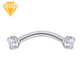 【Eco-friendly】 Eyebrow Ring Cubic Zirconia Wear-resistant Steel Body Piercing Jewelry Barbell for Women. 