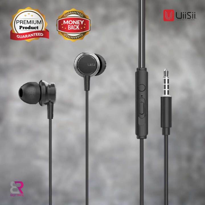UiiSii HM9 In-Ear Stereo Metal Earphone With Microphone Dynamic Heavy Bass Music