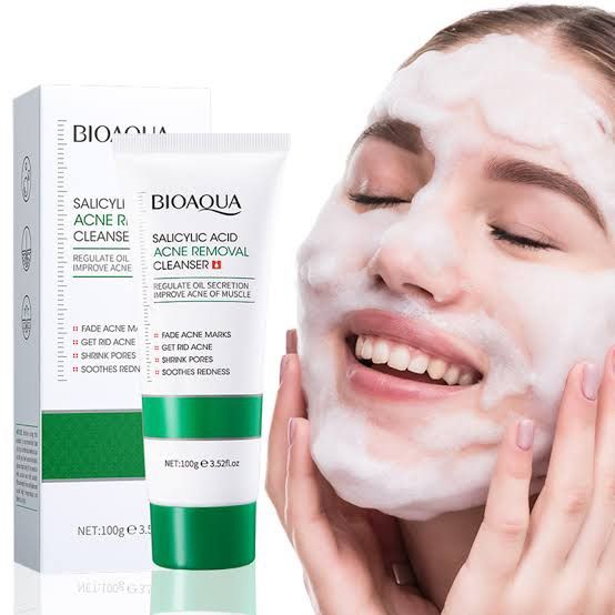 BIOAQUA Salicylic Acid Acne Removal Cleanser Moisturizing Oil Control Pore Shrinking Facial Cleanser 100g