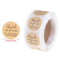 500PCs/roll Handmade Thank You Stickers Paper Label  Round Stationery Decor. 