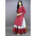 Cotton Linen Lehenga Block Print Design Stylish Elegant Set for Women. 