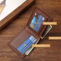 Men's Short Wallet Youth Fashion Thin Multi Card Large Capacity Business Soft PU Leather Mony Bag for Men. 
